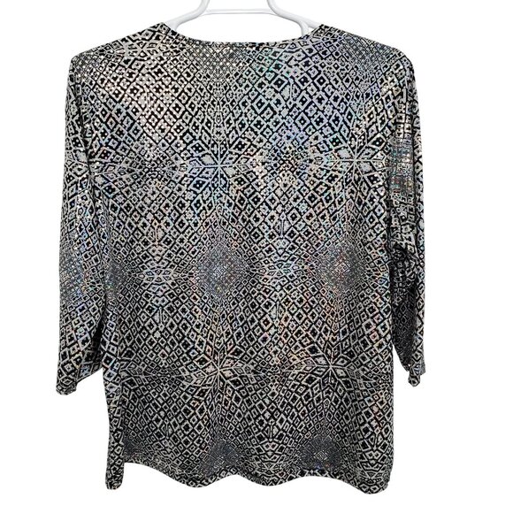 Fashion Bug Size 22 24 Top Mirror Ball Flashy Sequin Geometric Stretch Party - Picture 3 of 14